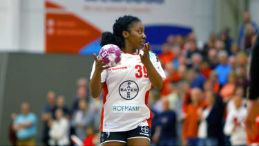 Jennifer Souza (Leverkusen) Handball Frauen 1.Bundesliga 2023 24 BSV Sachsen Zwickau - TSV Bayer 04 Leverkusen 26:35 am 24.2.2024 BSV Sachsen Zwickau - TSV Bayer 04 Leverkusen *** Jennifer Souza Leverkusen Handball Women 1 Bundesliga 2023 24 BSV Sachsen Zwickau TSV Bayer 04 Leverkusen 26 35 am 24 2 2024 BSV Sachsen Zwickau TSV Bayer 04 Leverkusen