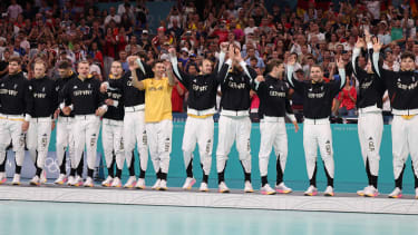 Silver Medal Germany Mens Handball, Germany vd Denmark, Men s Final Gold Medal Match during the Olympic Games, Olympische Spiele, Olympia, OS Paris 2024 - photo Laurent Sanson DPPI Panoramic JO 2024 : HANDBALL MASCULIN - Allemagne vs Danemark - Finale - Jeux Olympiques 2024 - Paris2024 - Lille - 11 08 2024 DPPI Panoramic PUBLICATIONxNOTxINxFRAxBEL