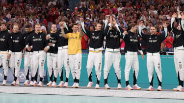 Silver Medal Germany Mens Handball, Germany vd Denmark, Men s Final Gold Medal Match during the Olympic Games, Olympische Spiele, Olympia, OS Paris 2024 - photo Laurent Sanson DPPI Panoramic JO 2024 : HANDBALL MASCULIN - Allemagne vs Danemark - Finale - Jeux Olympiques 2024 - Paris2024 - Lille - 11 08 2024 DPPI Panoramic PUBLICATIONxNOTxINxFRAxBEL