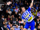 TVB Stuttgart - SC DHfK Leipzig Handball: 1. Bundesliga, Herren, Saison 2023 2024, TVB Stuttgart - SC DHfK Leipzig, Porsche Arena. Stuttgarts Kai Häfner (r) in Aktion. Stuttgart Porsche Arena Baden-Württemberg Deutschland *** TVB Stuttgart SC DHfK Leipzig Handball 1 Bundesliga, Men, Season 2023 2024, TVB Stuttgart SC DHfK Leipzig, Porsche Arena Stuttgarts Kai Häfner r in action Stuttgart Porsche Arena Baden Württemberg Germany