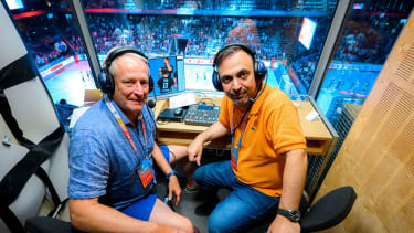 Kommentator Uwe Semrau, Experte Bob Hanning Eurosport Discovery+ HiF