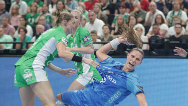 Xenia Smits im Finale der EHF Champions League mit der SG BBM Bietigheim gegen Györi ETO KC