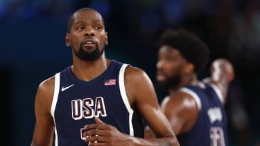 - Basket-ball 5x5 - final - France-USA - Paris 2024 - 11 08 2024 - France Seine Saint Denis Paris - Kevin Durant (USA) during the Final of the Paris Olympic Games, Olympische Spiele, Olympia, OS between France and the USA, at Arena Bercy, August 10, 2024. PUBLICATIONxNOTxINxFRAxRUS JulienxMattiax xLexPictorium LePictorium_0296509