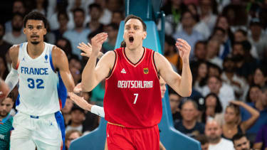 Johannes Voigtmann ( 7 - Germany), Basketball, Men's Semifinal during the Olympic Games Paris 2024 on 8 August 2024 at Bercy Arena in Paris, France - Photo Baptiste Autissier / Panoramic / DPPI Media