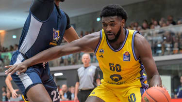 GER, Brandenburg, Bernau, Basketball, Alba Berlin vs Rostock Seawolves, Testspiel, in der Sparkassen - Arena Bernau, Trevion Williams (Alba Berlin, 50), 07.09.2024 *** GER, Brandenburg, Bernau, Basketball, Alba Berlin vs Rostock Seawolves, Test match, in the Sparkassen Arena Bernau, Trevion Williams Alba Berlin, 50 , 07 09 2024 Copyright: HMBxMedia UwexKoch