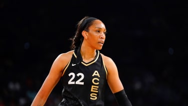 WNBA, Basketball Damen, USA Minnesota Lynx at Las Vegas Aces May 28, 2023; Las Vegas, Nevada, USA; Las Vegas Aces forward Aja Wilson (22) competes during the first quarter against the Minnesota Lynx at Michelob Ultra Arena. Las Vegas Michelob Ultra Arena Nevada USA, EDITORIAL USE ONLY PUBLICATIONxINxGERxSUIxAUTxONLY Copyright: xLucasxPeltierx 20230528_szo_kw0_0043